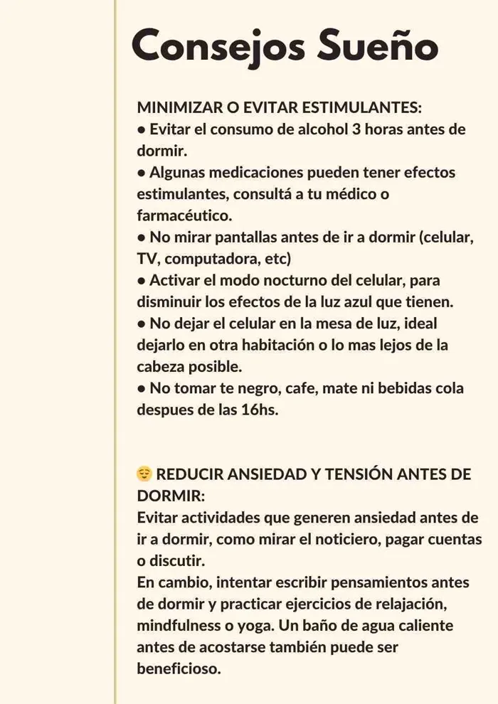Checklist de hábitos para mejorar el sueño